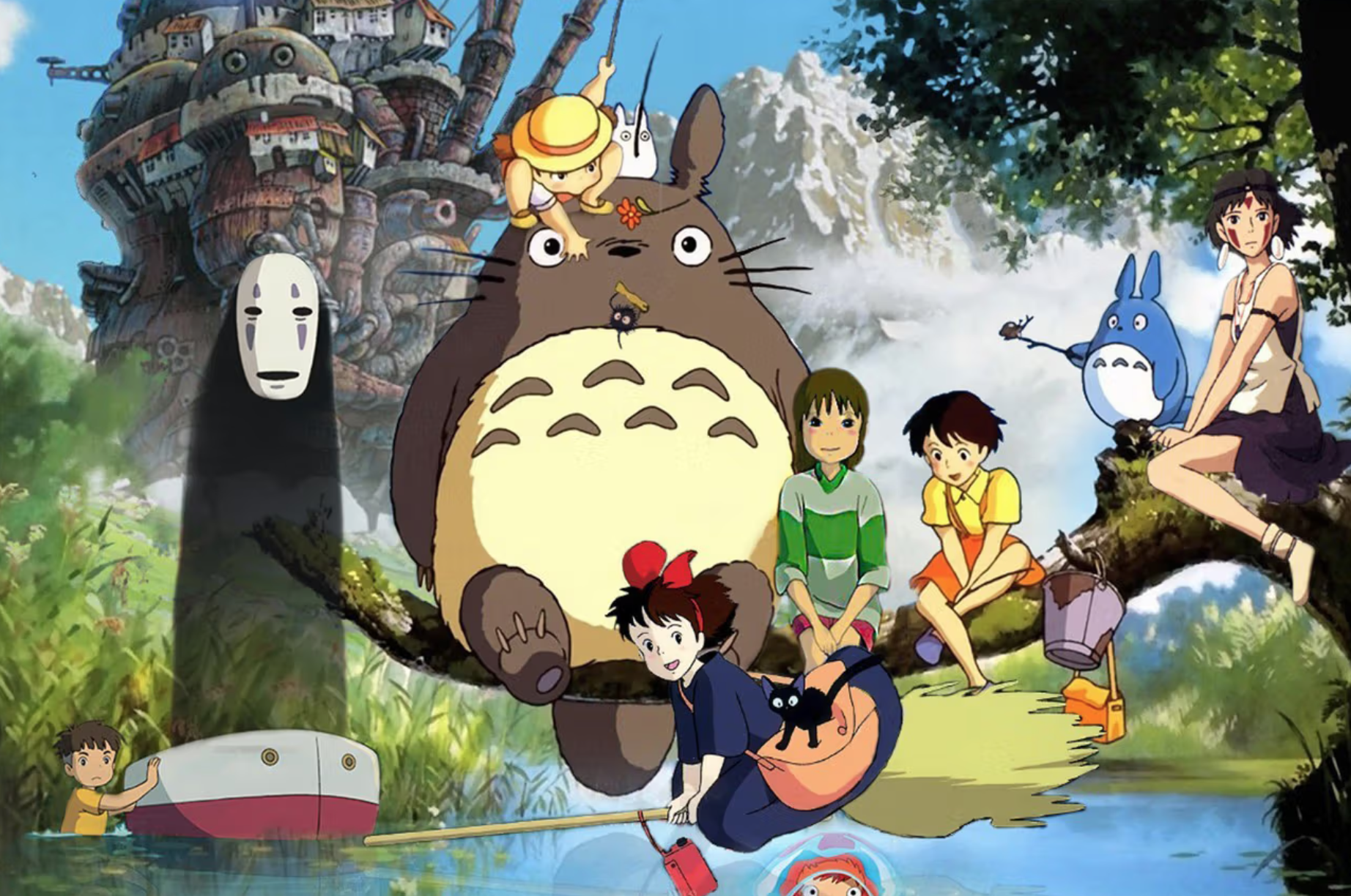 collage of ghibli characters